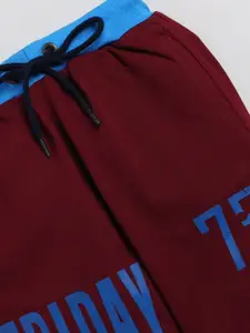 BAESD Boys Typography Printed Cotton Track Pants