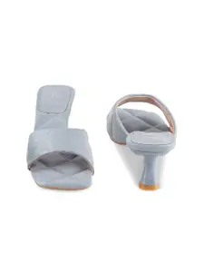 Tresmode Quilted Open Toe Kitten Heels