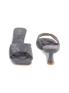 Tresmode Quilted Open Toe Kitten Heels