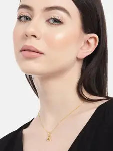 Zavya 925 Pure Sterling Silver Gold-Plated CZ-Studded Pendant with Chain