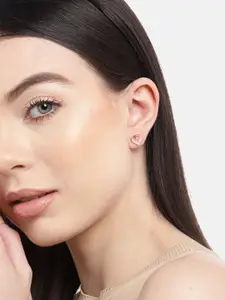 Zavya Rose Gold Heart Shaped Studs Earrings