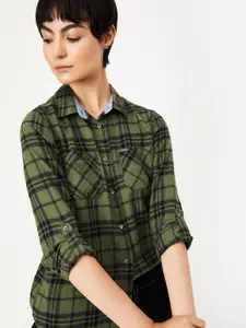 max Tartan Checks Cotton Casual Shirt
