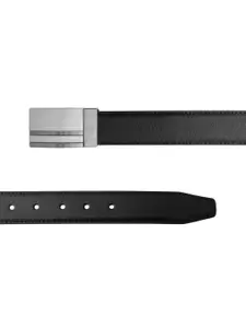 ZEVORA Men Textured Leather Reversible Belt