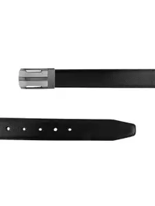ZEVORA Men Textured Leather Reversible Belt