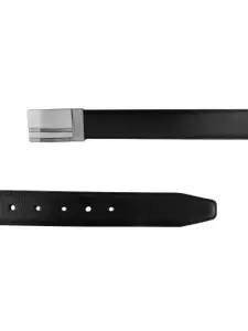 ZEVORA Men Textured Leather Reversible Belt