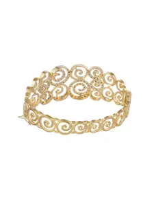 Silvermerc Designs American Diamond Gold-Plated Kada Bracelet