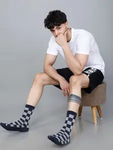 Dollar Socks Men Pack Of 4 Patterned Above Ankle-Length Socks