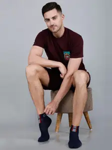 Dollar Socks Men Pack Of 3 Patterned Ankle-Length Socks