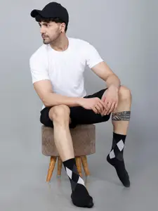 Dollar Socks Men Pack Of 4 Patterned Calf-Length Socks