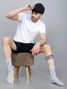 Dollar Socks Men Pack Of 4 Patterned Calf-Length Socks