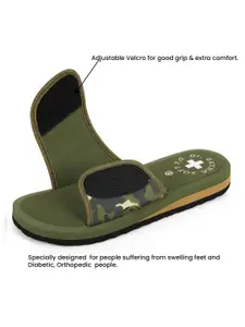 DOCTOR EXTRA SOFT Women Printed Orthopedic Non-Slip Adjustable Velcro Sliders