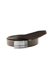 ZEVORA Men Textured Leather Reversible Belt
