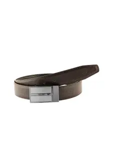 ZEVORA Men Textured Leather Reversible Belt