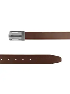 ZEVORA Men Textured Leather Reversible Belt