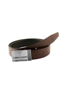 ZEVORA Men Textured Leather Reversible Belt