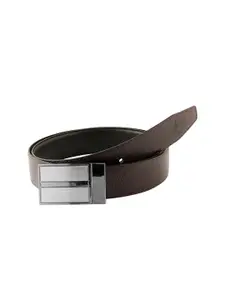 ZEVORA Men Textured Leather Reversible Belt