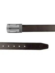ZEVORA Men Textured Leather Reversible Belt