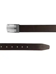 ZEVORA Men Textured Leather Reversible Belt