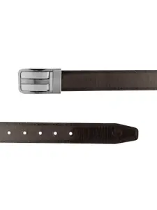 ZEVORA Men Textured Leather Reversible Belt