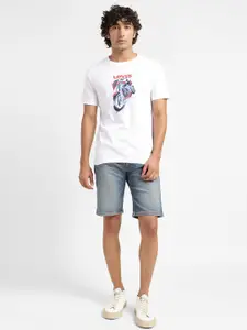 Levis Men Mid Rise Cotton Denim Shorts