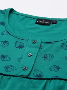 Kryptic Conversational Printed Pure Cotton Maxi Nightdress