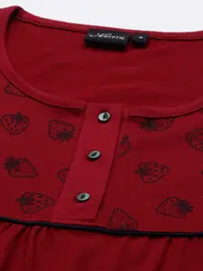 Kryptic Conversational Printed Pure Cotton Midi Nightdress