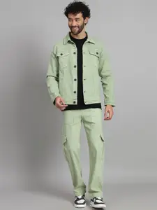 PEPLOS Spread Collar Lightweight Denim Jacket