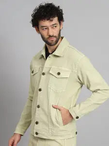 PEPLOS Spread Collar Lightweight Denim Jacket