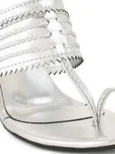 SCENTRA Embellished One Toe Block Heels