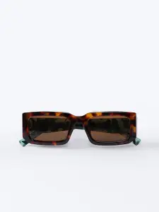 Snitch Men Brown Square Sunglasses With UV Protected Lens