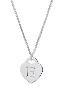 Carlton London Rhodium-Plated 92.5 Sterling Silver Heart Shaped Pendant With Chain
