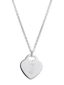 Carlton London Rhodium-Plated 925 Sterling Silver Heart Shaped Pendant With Chain