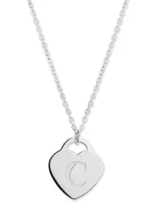 Carlton London Rhodium-Plated 925 Sterling Silver Pendant With Chain