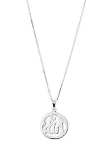 Carlton London Rhodium Plated 925 Sterling Silver Pendant With Chain