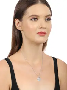 Carlton London Silver-Plated 925 Sterling Silver Heart Shaped Pendant With Chain