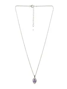 UNIVERSITY TRENDZ Silver-Plated Heart Charm Pendant & Chain
