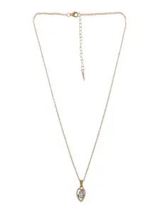 UNIVERSITY TRENDZ Gold Plated Crystal Studded Heart Charm Pendant With Chain