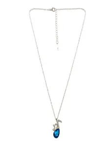 UNIVERSITY TRENDZ Silver-Plated Stone studded Pendant