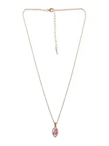 UNIVERSITY TRENDZ Gold-Plated Heart-Charm Pendant With Chain