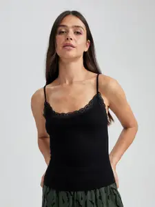 DeFacto Shoulder Straps Lace Inserted Camisole Lounge Top