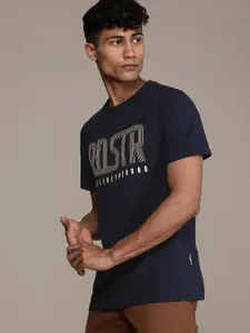 Roadster Men Typography Printed Pure Cotton T-shirt