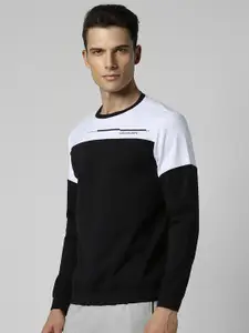 Van Heusen Flex Colourblocked Round Neck Sweatshirt