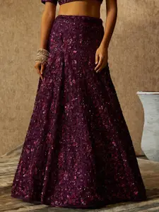 Soch Embellished Sequinned Detail Unstitched Lehenga & Blouse With Dupatta