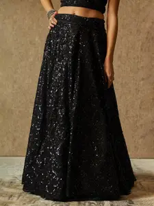 Soch Embroidered Sequinned Net Unstitched Lehenga & Blouse With Dupatta