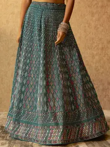 Soch Embroidered Beads and Stones Unstitched Lehenga & Blouse With Dupatta