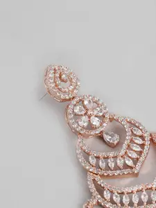 Estele Rose Gold-Plated CZ Contemporary Chandbalis