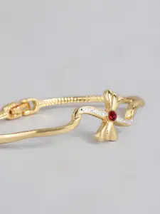 Estele Women Crystals Gold-Plated Bangle-Style Bracelet