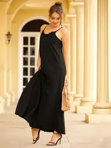 StyleCast Black Shoulder Straps Maxi Dress