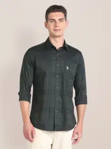 U.S. Polo Assn. Tartan Checked Cutaway Collar Pure Cotton Casual Shirt