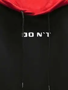 BAESD Boys Typography Printed Relaxed Hooded Fleece Sweatshirt